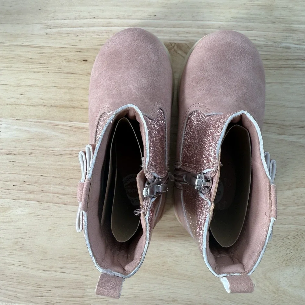 Munchkin by Stride Rite Little Girl's Size 7M Avalon Pink Glitter Side-Zip Boots